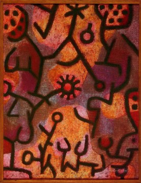 Flora on rocks Sun Paul Klee textured Oil Paintings